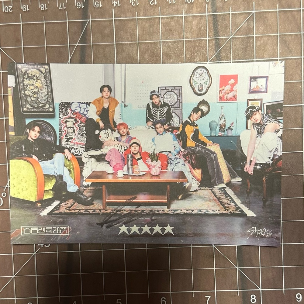 K-Pop Stray Kids postcard with Seungmin autograph